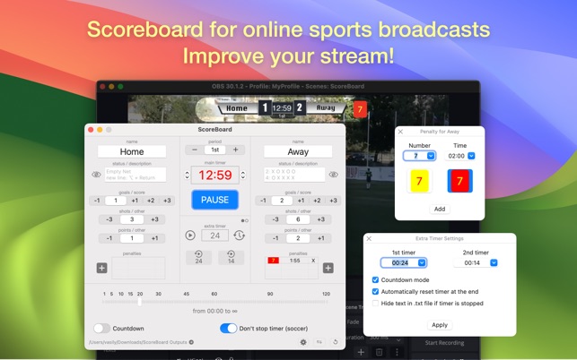 ScoreBoard for OBS live stream on the Mac App Store