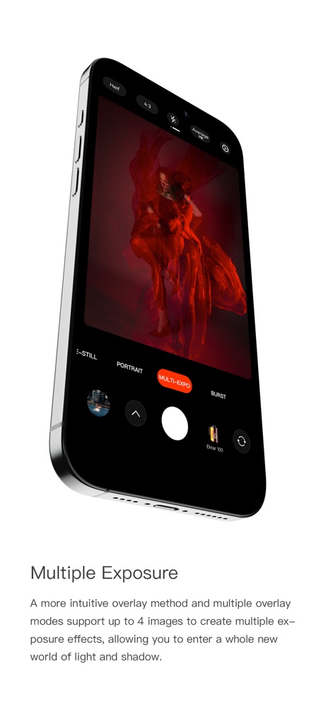 FotorGear - Camera in Pocket - このツールは、「MULTI-EXPO」モードにより最大4枚の画像を重ね合わせることで、ユーザーは光と影を組み合わせた幻想的な視覚効果を創造できます。