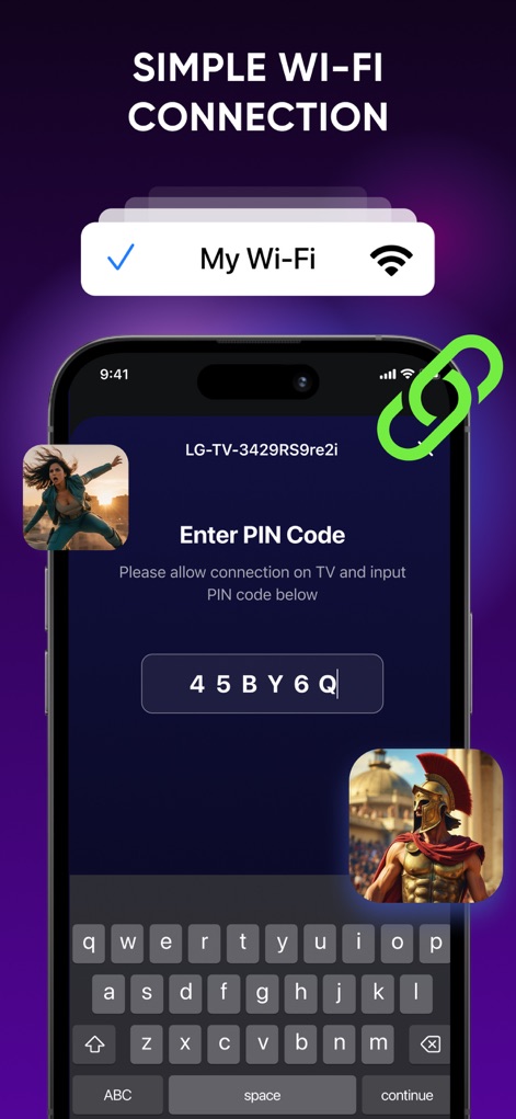 Smart TV Remote Control Plus - Esta herramienta garantiza una conexión Wi-Fi directa y sin complicaciones, facilitando el emparejamiento con el televisor mediante un código PIN de seguridad para una configuración rápida.