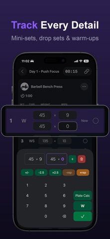 Workout & Meal Log -  Iso Lift iPhone screenshot