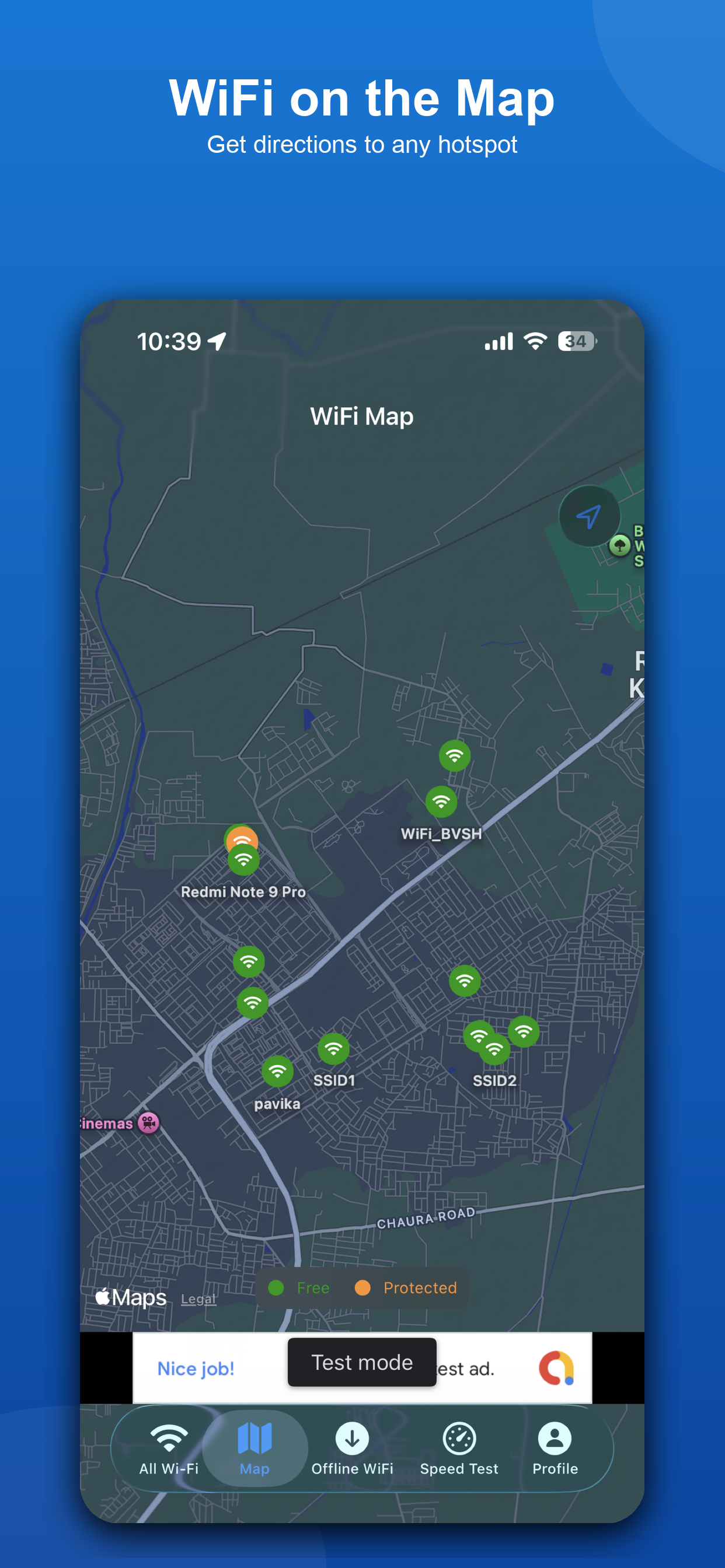 WiFi Finder: Nearby Hotspots