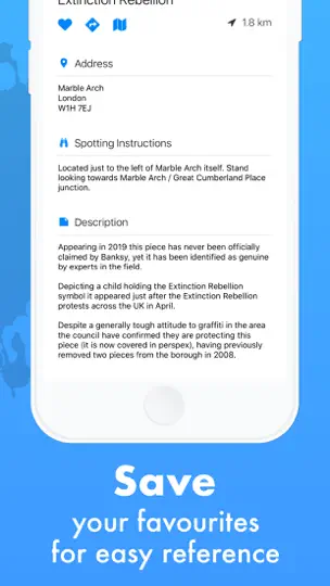 Capture d'écran de London Tour Map Of Banksy sur iPhone 7