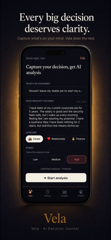 Vela - AI Decision Journal Screenshot 2 of 5