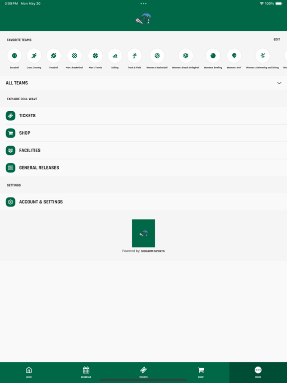 Tulane Green Wave iPad screenshot 4 - Sports app