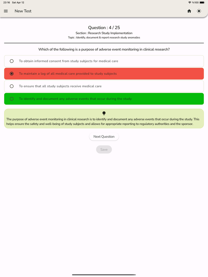 Clinical Research Pro Test