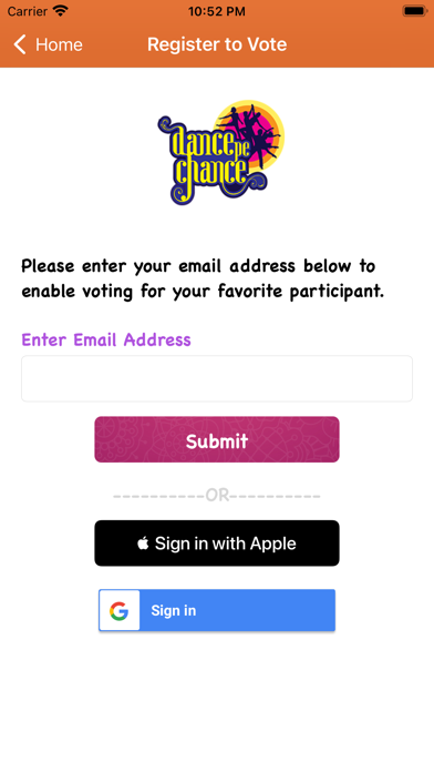 Dance Pe Chance Voting App Screenshot