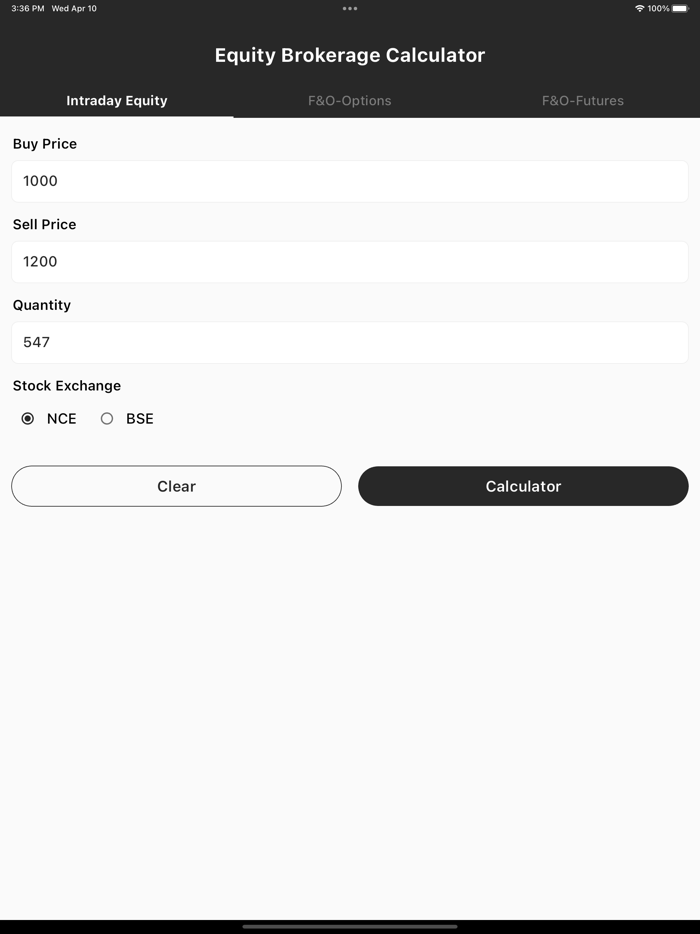 Equity Brokerage Calculator