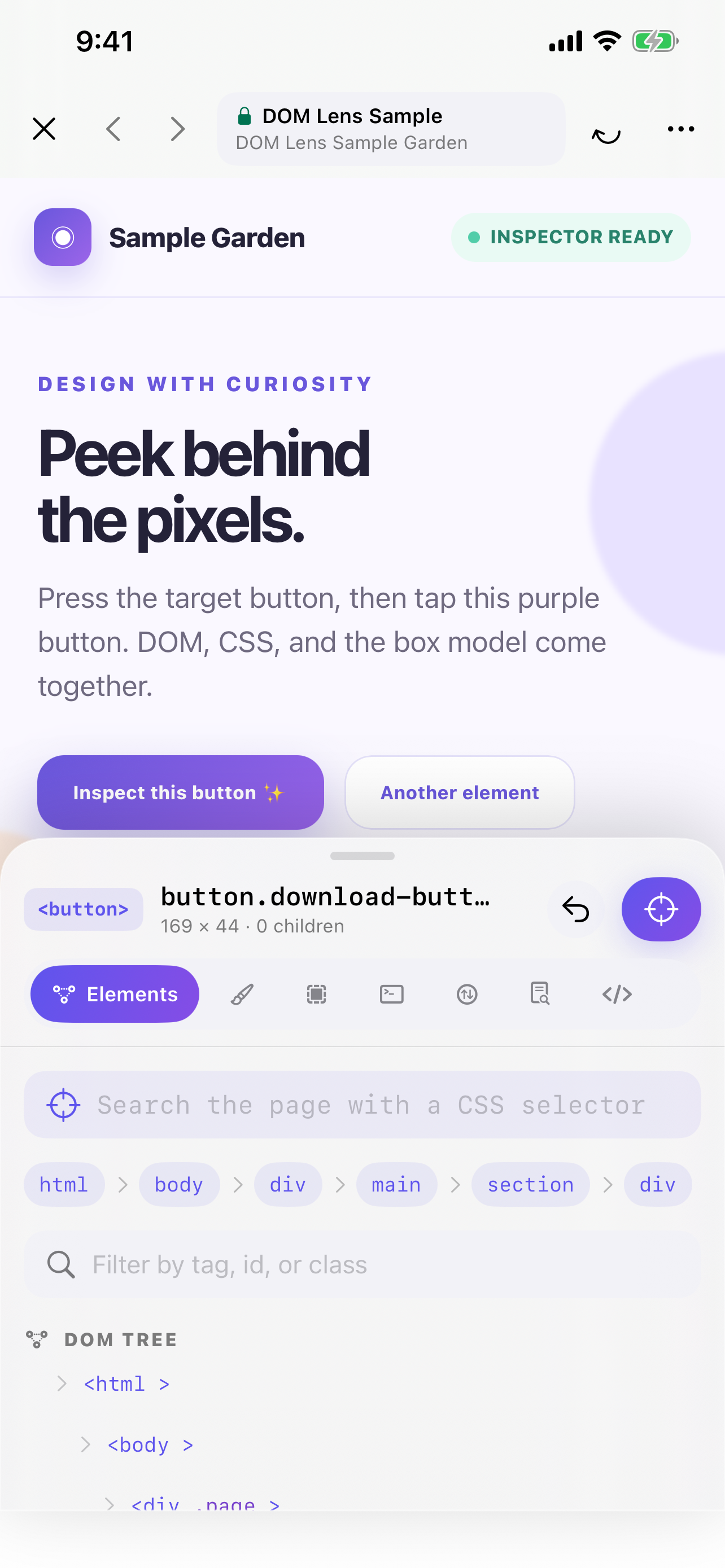 DOM Lens: Web Inspector