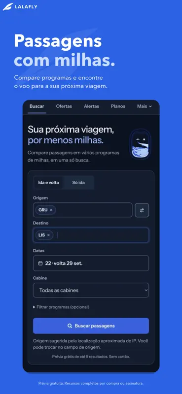 Lalafly: passagens com milhas screenshot 1 of 5