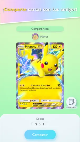 Captura de pantalla de JCC Pokémon Pocket en iPhone 2