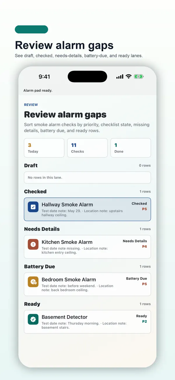 Screenshot #3 pour Smoke Alarm Check Pad