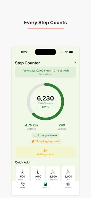 StepLog - Step Counter & Walk screenshot 1