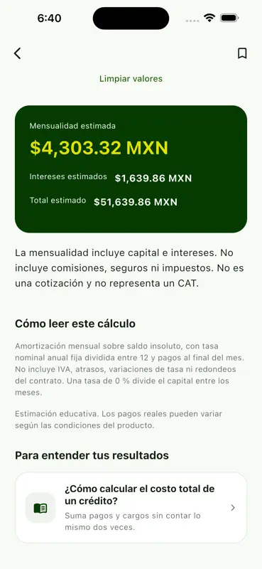 Préstamos de dinero - Calc App screenshot 4 of 7
