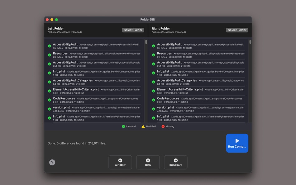 #1. Folder Diff - Simple Compare (macOS) Göre: hirokazu murabe