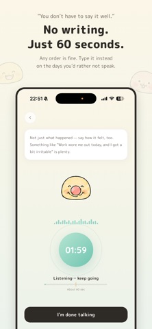 Kimocchi - Voice Mood Tracker iPhone screenshot