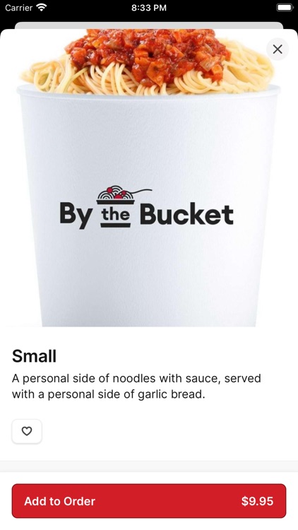 By the Bucket Pasta and Salads