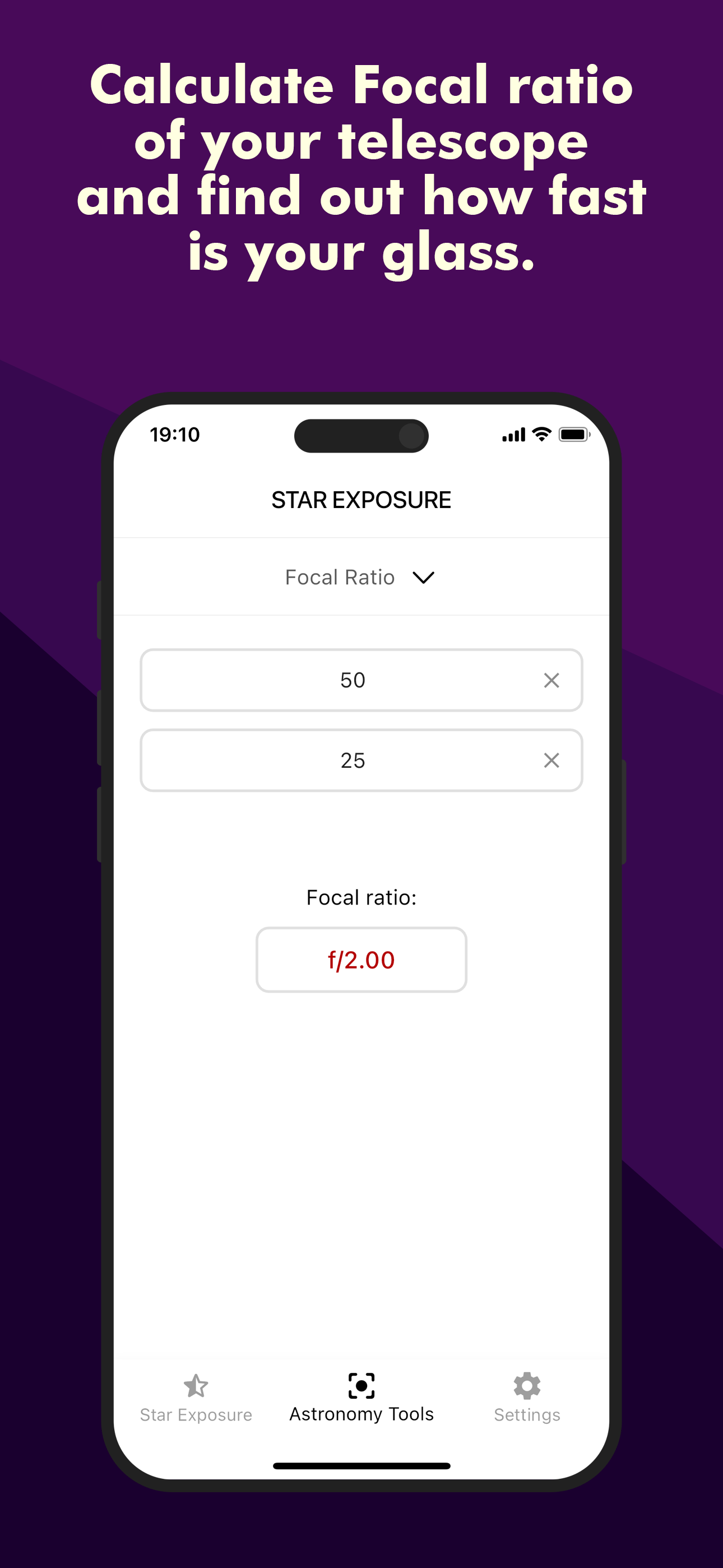 Star Exposure Calculator