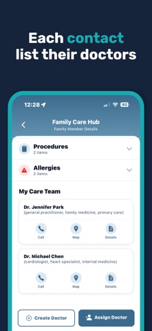 Family Care hub iPhone screenshot