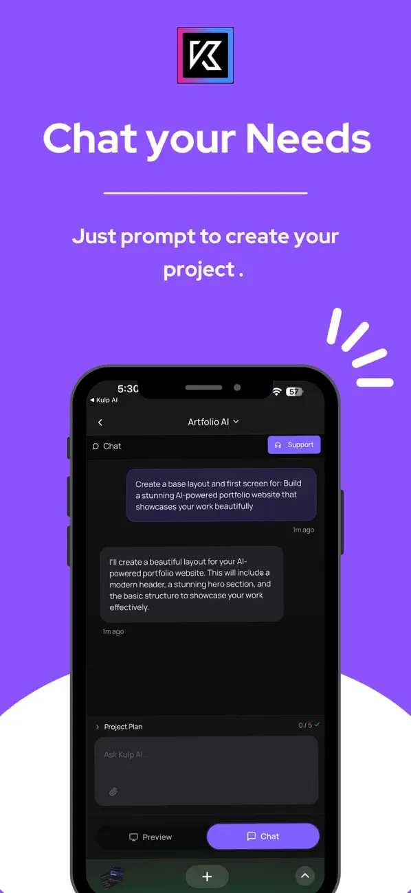 #4. Kulp.AI - Software in Seconds (iOS) Ved: Kulp Labs Private Limited