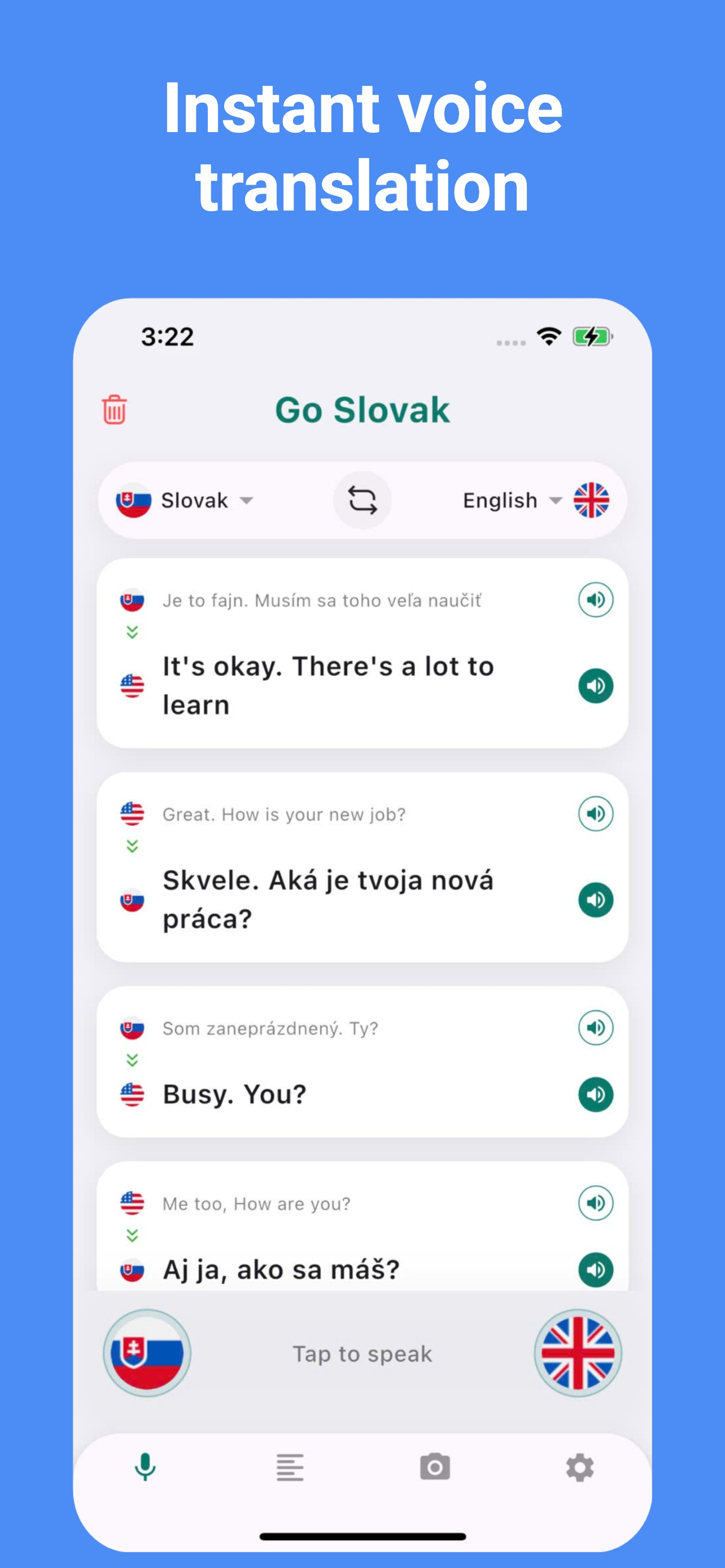Slovak Translator: Voice screenshot 2