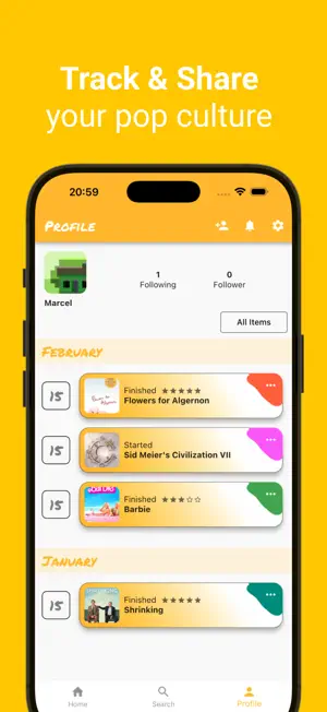 Poplog · Media Tracker screenshot 1