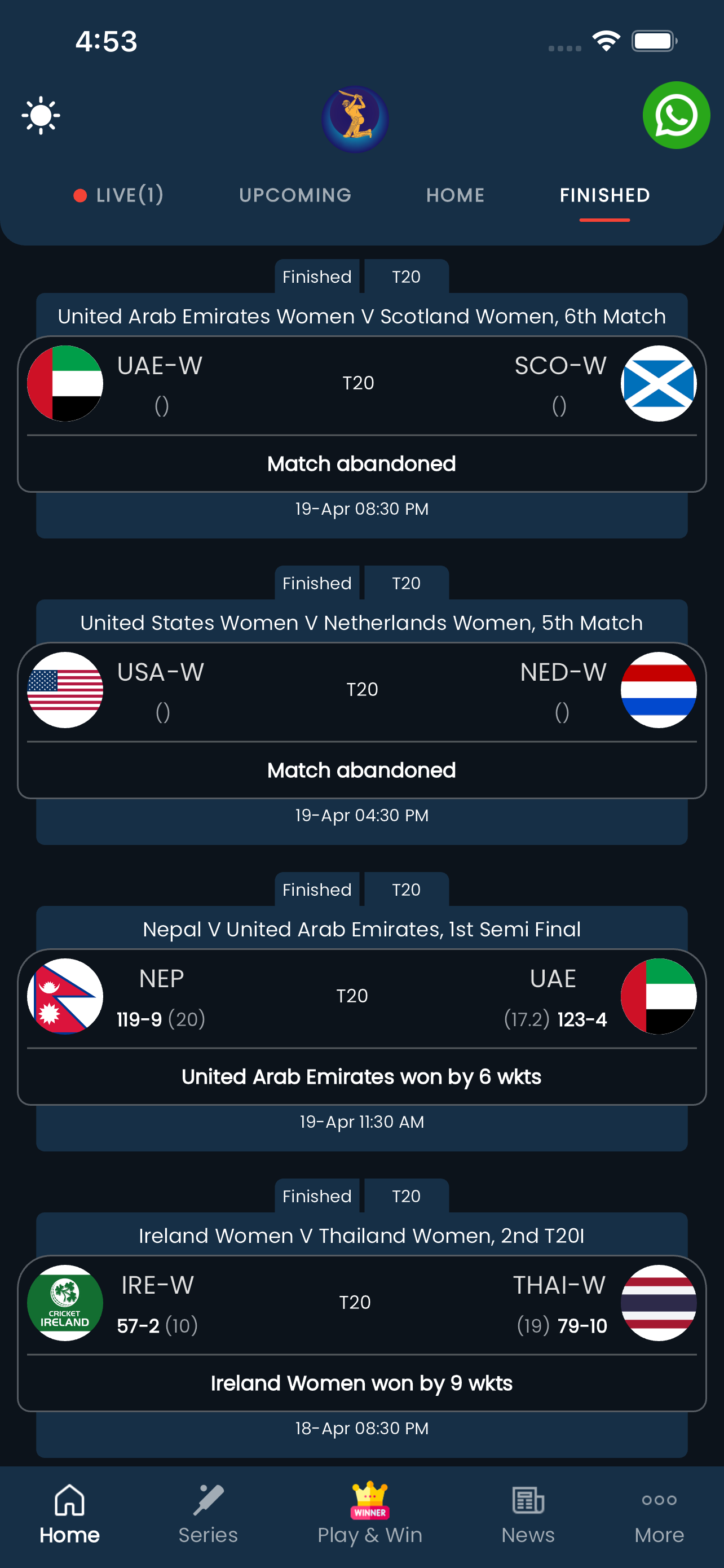 Max Cricket Live Line