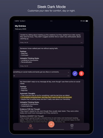 Thought Journal - for CBT iPad screenshot