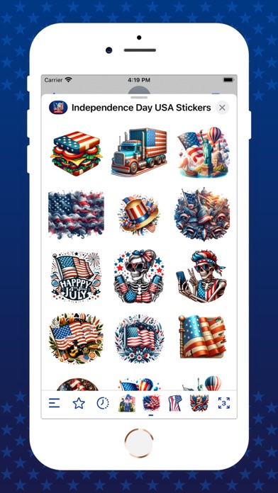 Independence Day USA iStickers Screenshot