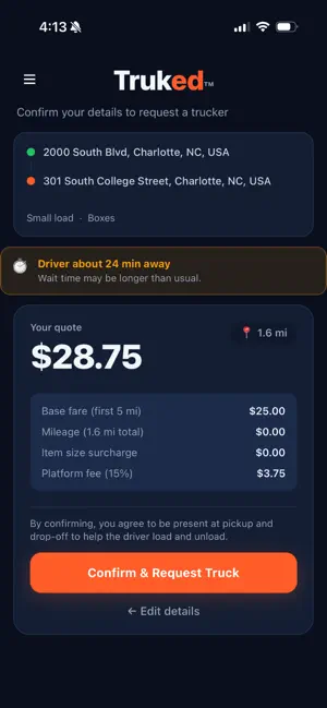 Truked: Pickup Truck Delivery screenshot 1