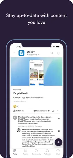 Screenshot von Steady App auf dem iPhone 3