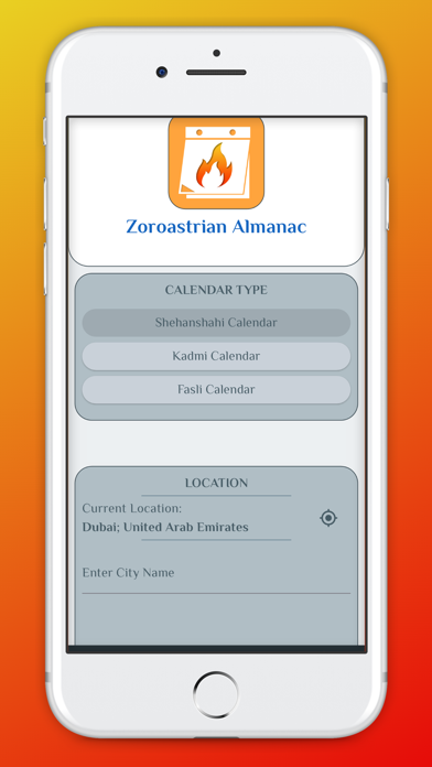 Zoroastrian Almanac Screenshot