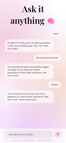 Ovify: A Private Cycle Tracker Screenshot 2 of 7