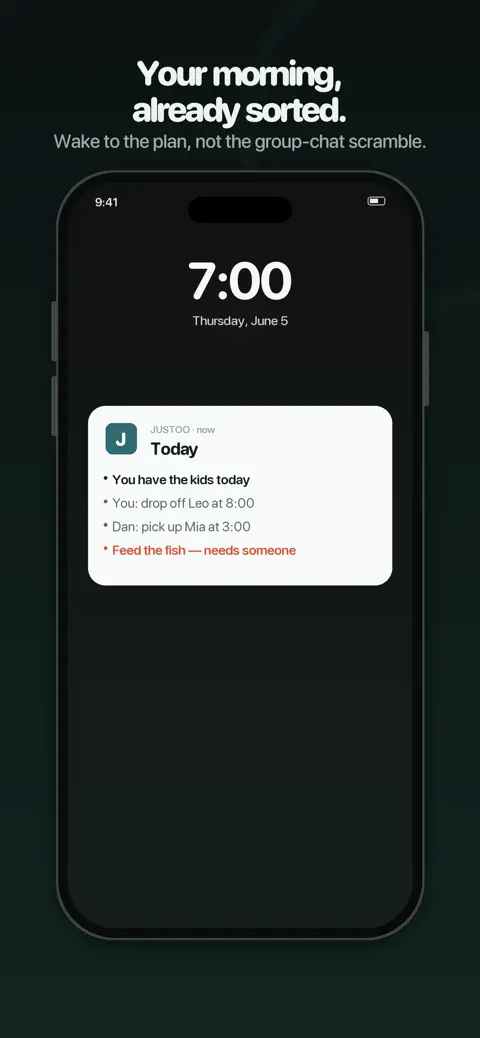 Justoo: Co-Parent Hand-offs: App Store preview 3