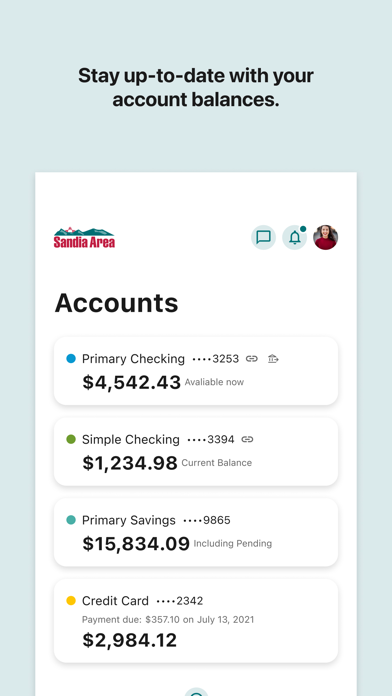 Screenshot #3 pour Sandia Area FCU Mobile Banking