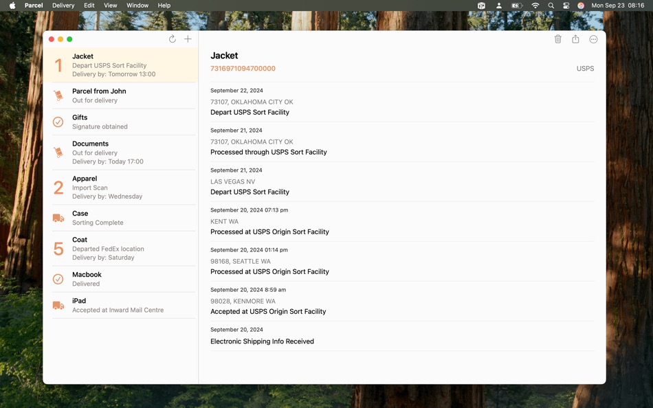#1. Parcel - Package Tracking (macOS) 由: Ivan Pavlov Pty Ltd