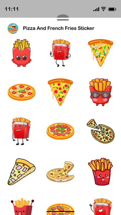 Pizza and French Fries Sticker Screenshot