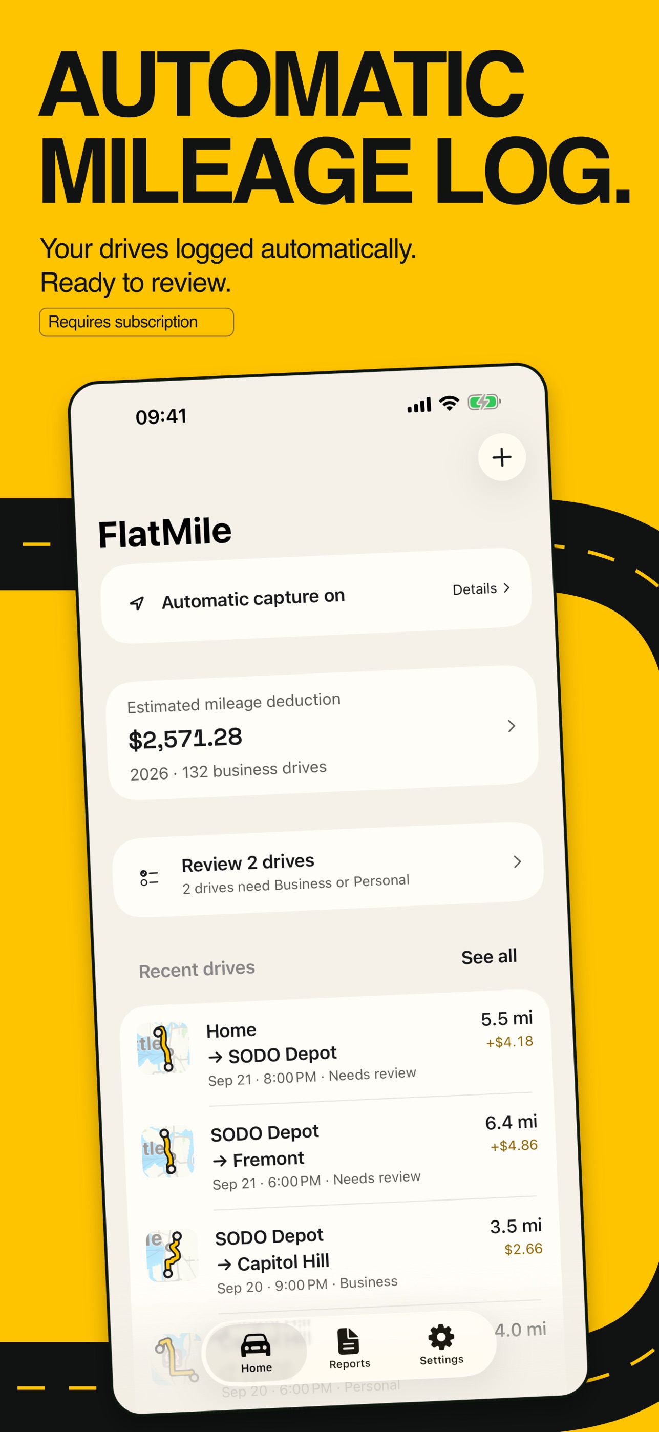 Screenshot 1 of FlatMile: Mileage Tracker