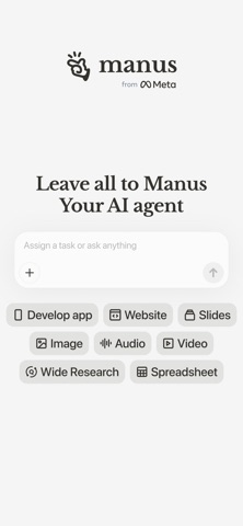 Manus - AI Agent & Automation App Store preview screenshot 1