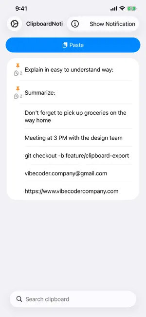 ClipboardNoti screenshot 1