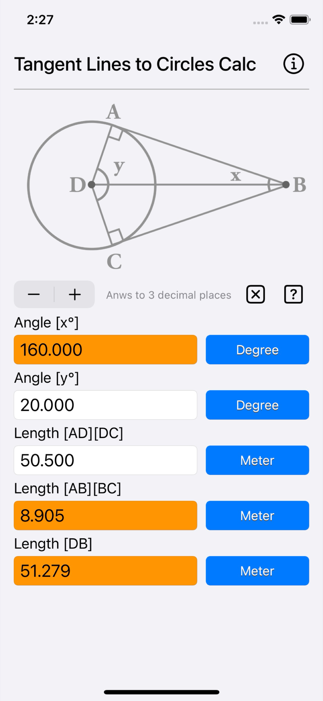 Tangent Lines to Circles Calc screenshot 3