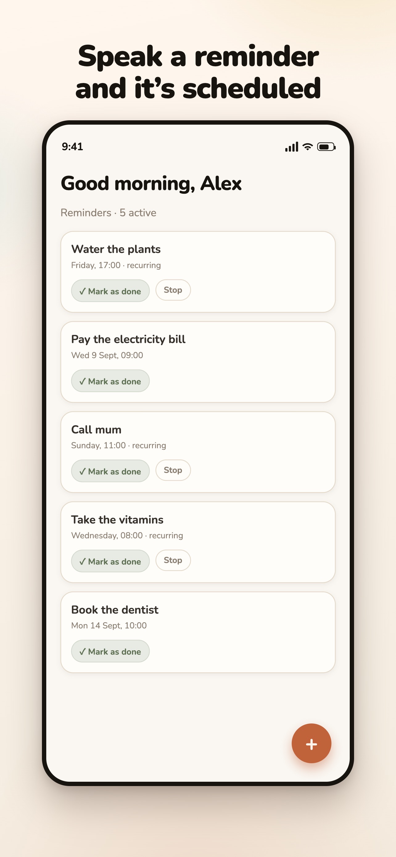 Screenshot 1 of Notysek: Voice Reminders