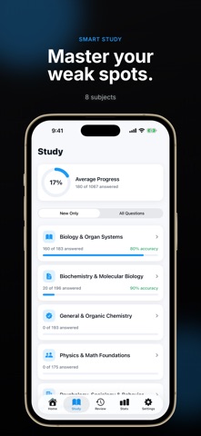MCAT Prep: Med School & Quiz iPhone screenshot