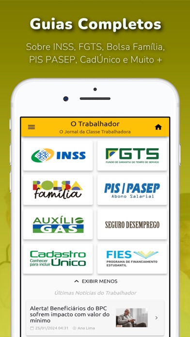 O Trabalhador: Direitos, Vagas iPhone screenshot 4 - News app