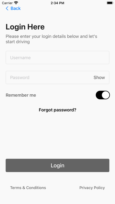 City Driver App Screenshot
