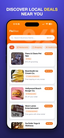 FloDisc: Local Deals & Offers iPhone screenshot