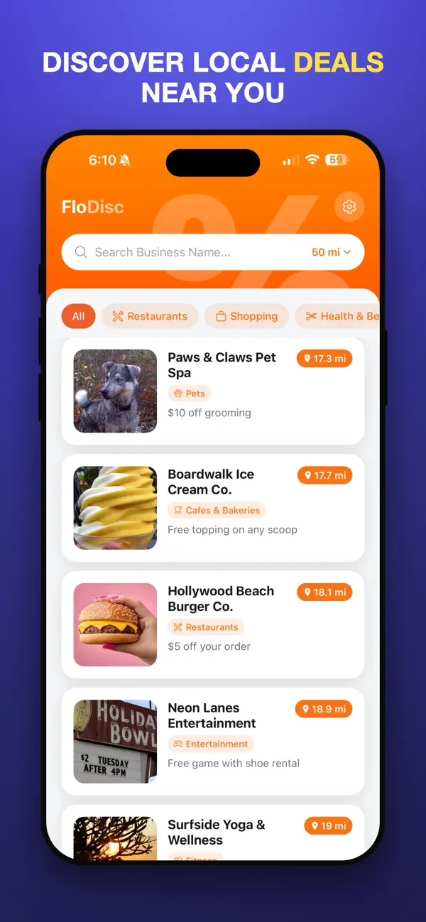 Screenshot #1 pour FloDisc: Local Deals & Offers