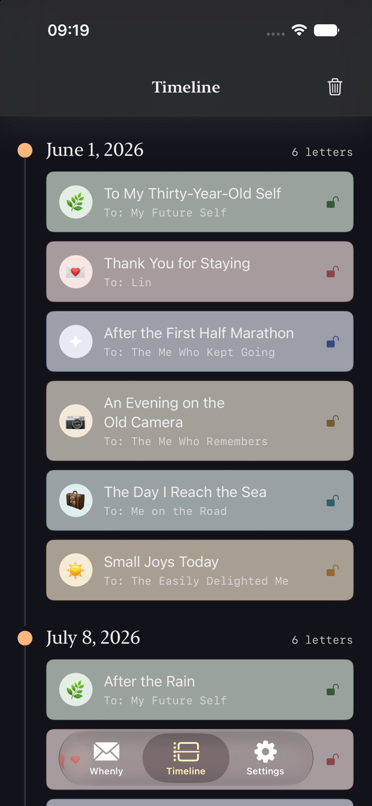 Whenly: Letters & Special Days screenshot 2