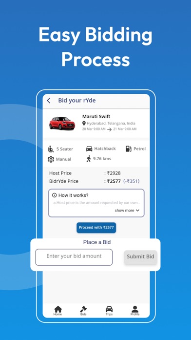 BidrYde - Self Drive Cars Screenshot