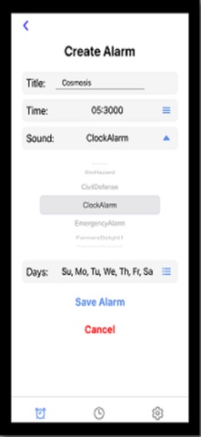 Cosmosis Alarm iPhone screenshot