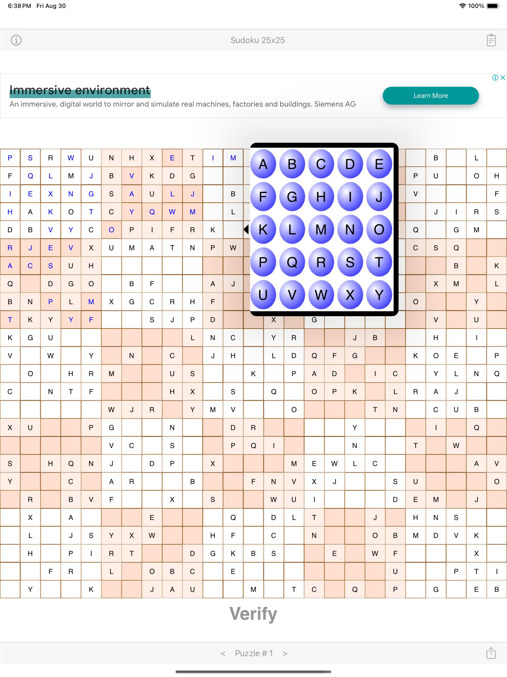 Sudoku 25x25